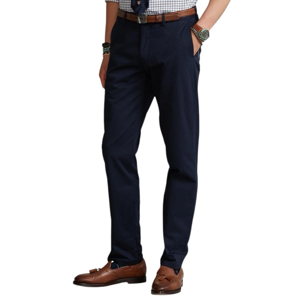 Polo Ralph Lauren 34 x 32 Aviator Navy Blue Stretch Slim Fit Stretch Chino Pants - Picture 2 of 10